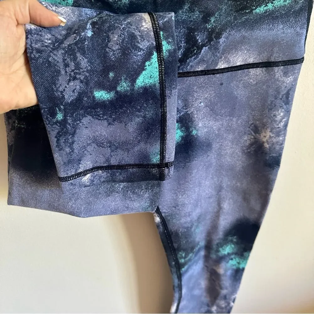 Lululemon Wunder Under Crop Leggings Milky Way Print Luon Size 4